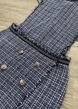 Стильное твидовое платье сарафан на рубашку shein 38/m