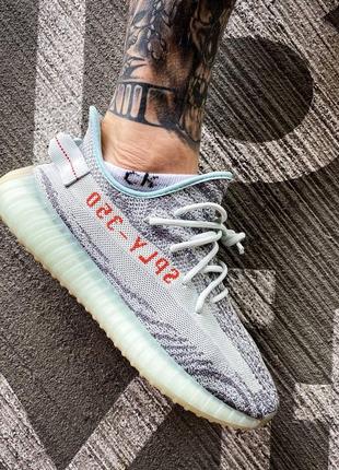 Мужские кроссовки adidas yeezy boost 350 v2 "blue tint"#адидас