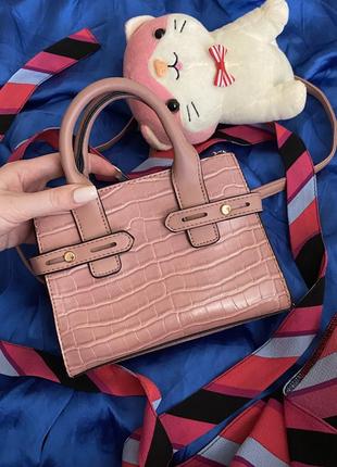 Сумка, небольшая сумка, мани сумка, розовая, через плечо1 фото