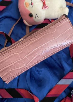 Сумка, небольшая сумка, мани сумка, розовая, через плечо5 фото