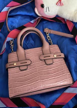 Сумка, небольшая сумка, мани сумка, розовая, через плечо10 фото