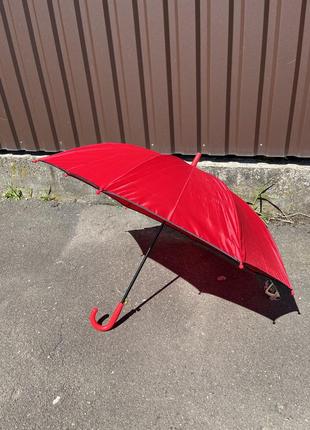 Зонтик трость детский зонт розовый однотонный9 фото