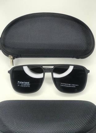 Універсальні антивідблискові чоловічі сонцезахисні окуляри porsche design полароїд polarized водійські чорний6 фото