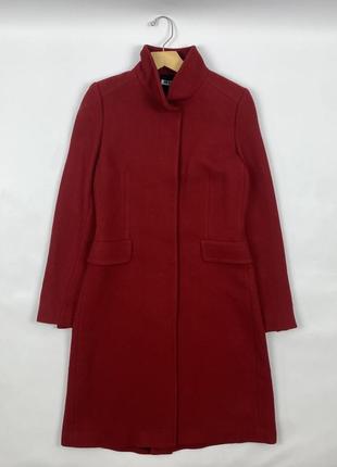 Оригинальное женское пальто jil sander wool red warm long coat2 фото