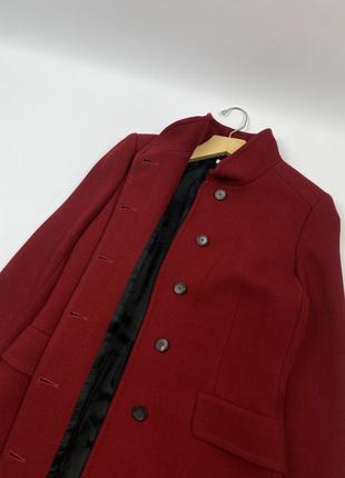 Оригинальное женское пальто jil sander wool red warm long coat6 фото