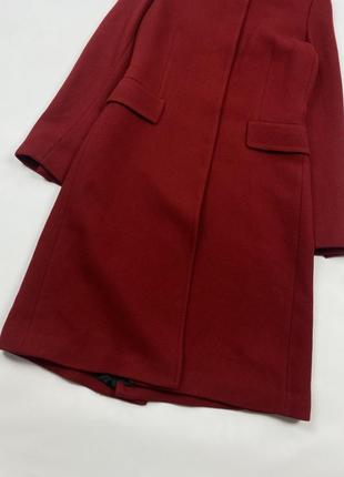 Оригинальное женское пальто jil sander wool red warm long coat3 фото