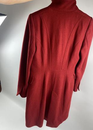 Оригинальное женское пальто jil sander wool red warm long coat7 фото