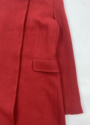 Оригинальное женское пальто jil sander wool red warm long coat8 фото