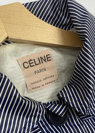 Винтажный женский тренч плащ с поясом vintage 90s celine paris striped belted trench6 фото