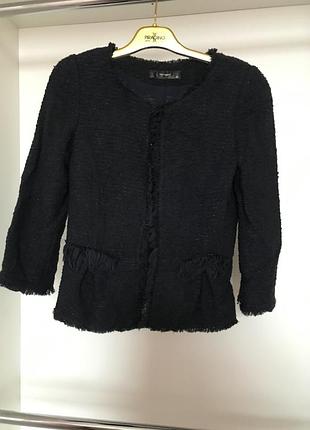 Пиджак темно-синий стиль chanel от немецкой фирмы hallhuber размер 34 xs-s