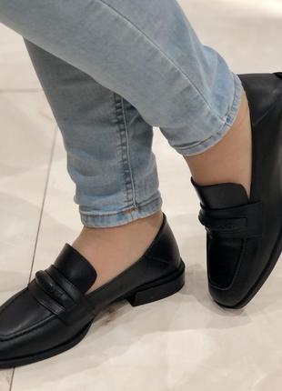 Женские кожаные туфли черные слиперы повседневные ol2112ayk mario muzi 29231 фото