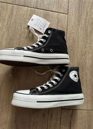 Converse chuck taylor all star platform трендові чорні кеди на високій платформі весна літо женские массивные кеды конверс черные на высокой подошве4 фото