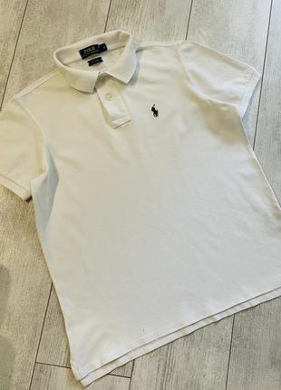 Футболка polo ralph lauren оригинал поло белый custom fit белый6 фото