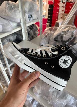 Converse chuck taylor all star platform трендові чорні кеди на високій платформі весна літо женские массивные кеды конверс черные на высокой подошве