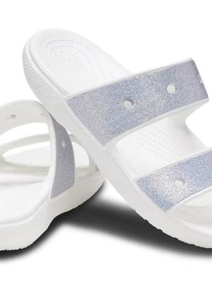 Слайди з блискітками crocs glitter, w7, w8, w9, w10