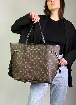 Сумки👜 louis vuitton neverfull brown/black