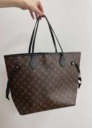 Сумки👜 louis vuitton neverfull brown/black4 фото