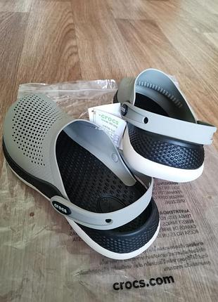 Мужские сабо крокс crocs literide 360 clog elephant / black оригинал3 фото