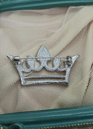 Королевская брошь корона с кристаллами, геральдика, диадема, тиара3 фото