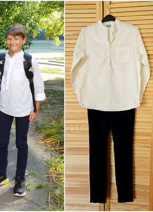 Льняная рубашка vertbaudet + штаны gap 11-12 лет 150 см1 фото