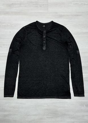 H&m фирменный тонкий мужской лонгслив реглан пуловер10 фото