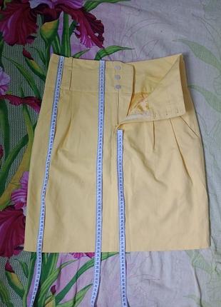 Zara woman оригинал spain юбка с карманами брендовая лимонного  🍋 цвета7 фото