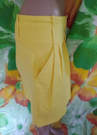 Zara woman оригинал spain юбка с карманами брендовая лимонного  🍋 цвета3 фото