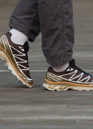 Мужские кроссовки salomon xt-6 kangaro brown beige.5 фото