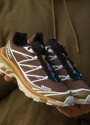 Мужские кроссовки salomon xt-6 kangaro brown beige.2 фото