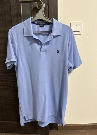 Поло голубое