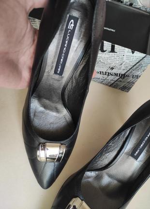 Туфли luciano carvari новые кожаные классические черные 404 фото
