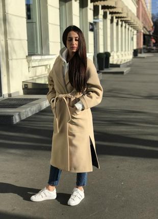 Пальто-халат довге жіноче кашемірове2 фото