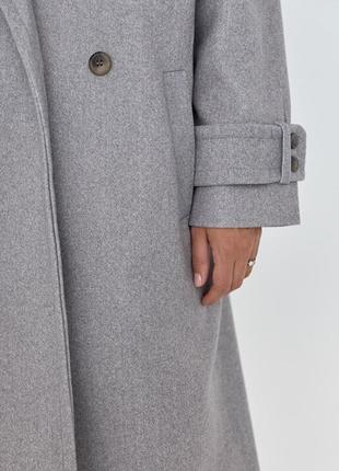 Жіноче двобортне пальто вільного крою2 фото