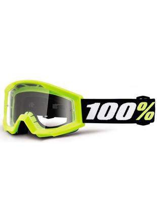 Дитячі очки 100% strata mini goggle yellow - clear lens, clear lens, clear lens