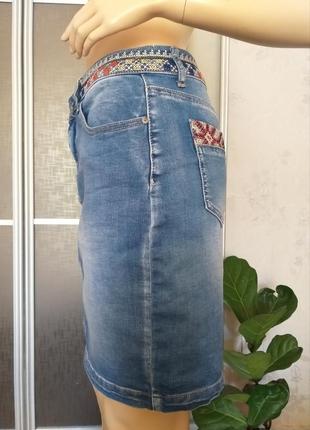 Джинсова спідниця з вишивкою zac & zoe jeans ✅1+1=33 фото