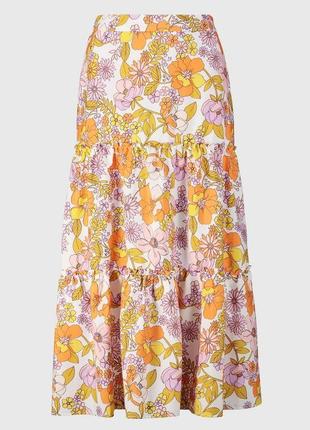 Новая брендовая длинная юбка "tu" в цветочек. размер uk16.2 фото