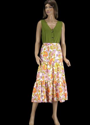 Новая брендовая длинная юбка "tu" в цветочек. размер uk16.9 фото