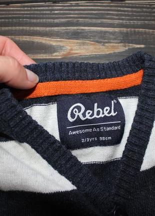 Кофта свитер пуловер в полоску rebel на 2-3 года3 фото