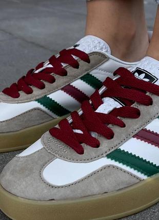 Adidas x gucci gazelle white green red7 фото