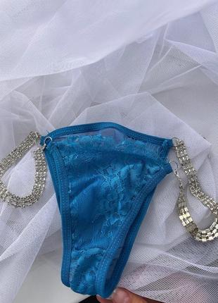 Трусики женские красивые стразы блестки гипюр кружево