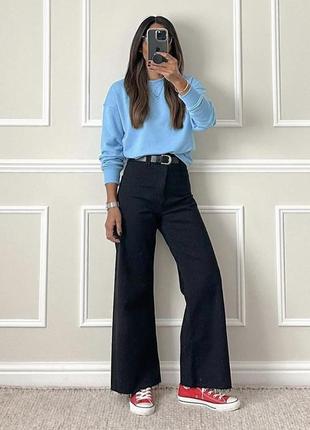 Черные широкие джинсы zara