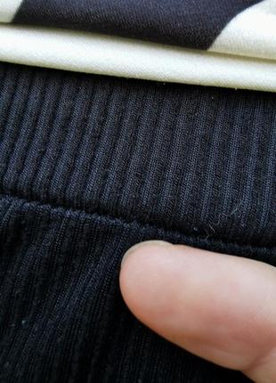 Трикотажные в рубчик штаны стрейч высокая посадка прямые на резинке брюки pep&co6 фото