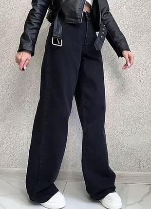 Новые черные широкие джинсы h&m wide