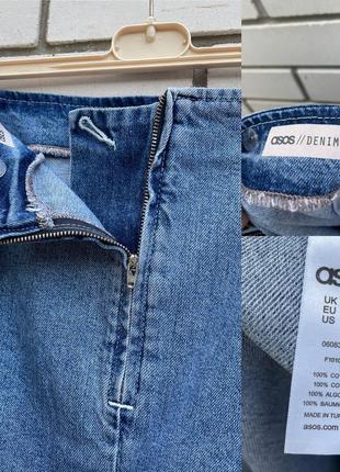 Джинсовая голубая юбка мини большого размера батал asos10 фото