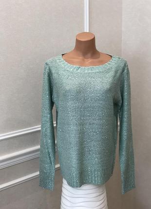 Светр м'ятного кольору з паєтками