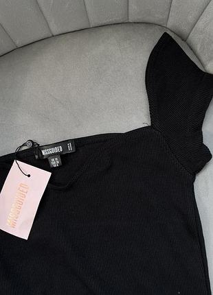 Новая черная футболка в рубчик3 фото