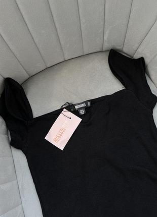 Новая черная футболка в рубчик4 фото