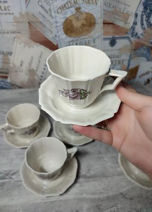 Порцеляновий вінтажний чайний сервіз на 6 персон