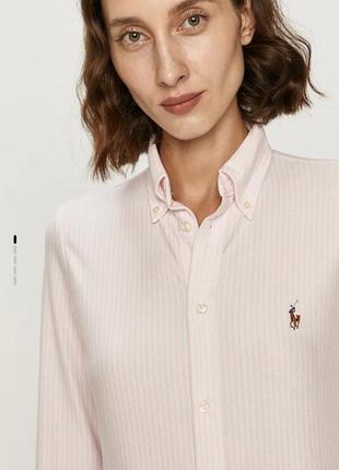 Рубашка ralph Cube белая в розовую полоску