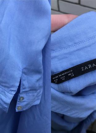 Голубая рубашка,блуза свободного кроя, оверсайз zara7 фото